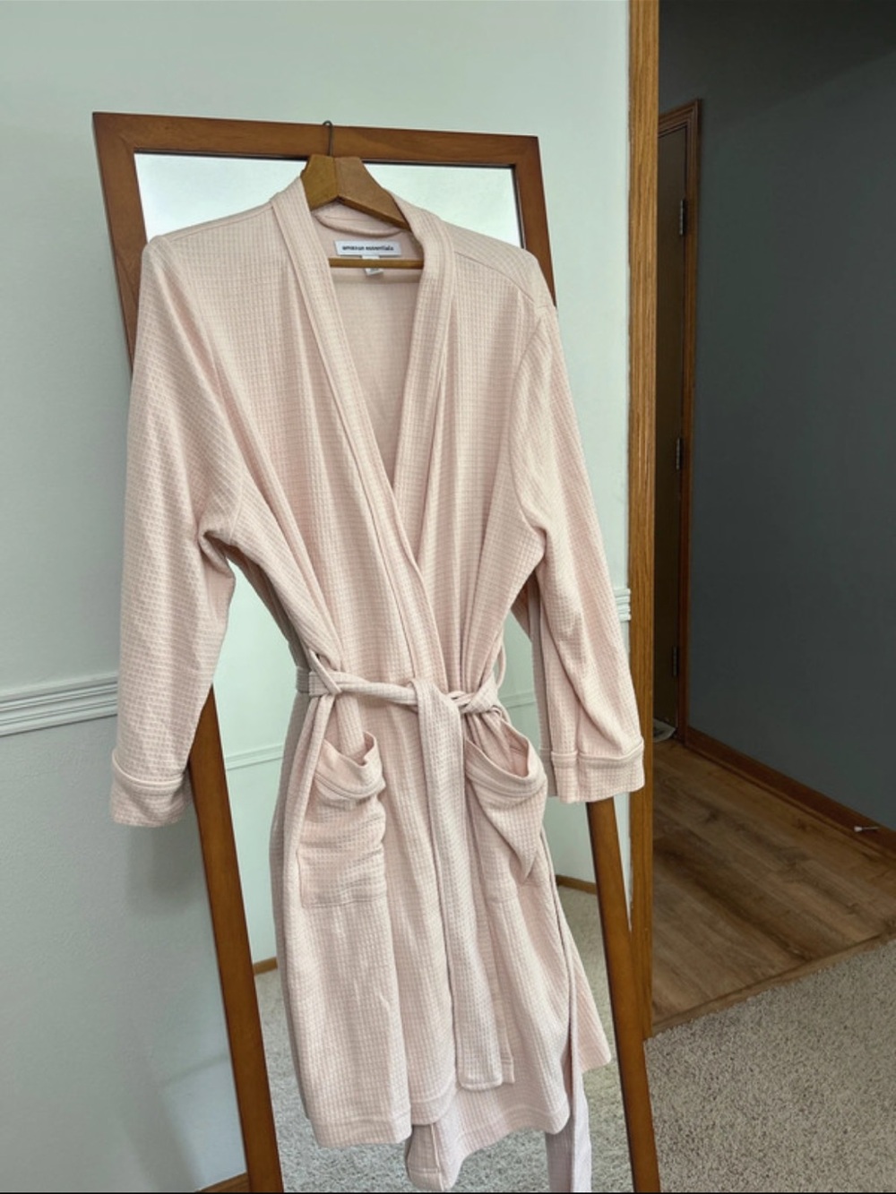 Amazon Essentials Women’s Waffle Robe in Blush